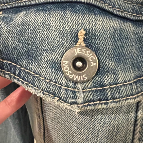 Jessica Simpson Stretch Jean Jacket Medium Wash Size M - Picture 5 of 15